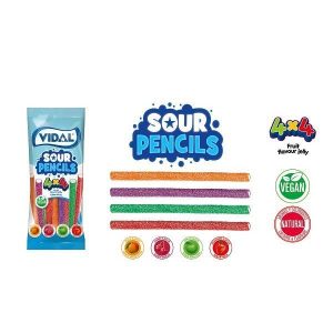Sour Pencils Veganos 4 Colores 4 Sabores Vidal