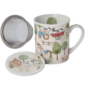 Taza para infusión «La Granja». Porcelana con filtro y tapa. 0,25l